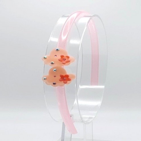 Diadema Acrilica Mini Sombrero Rosado