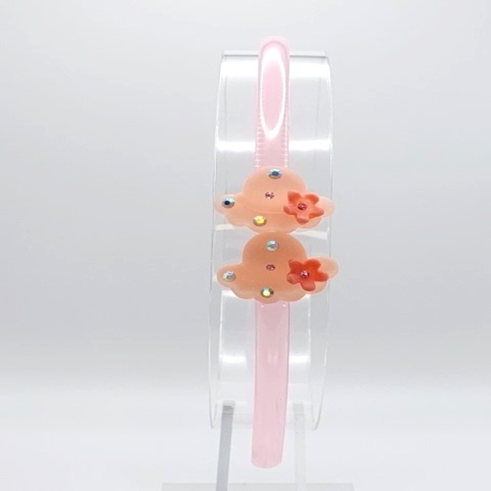 Diadema Acrilica Mini Sombrero Rosado