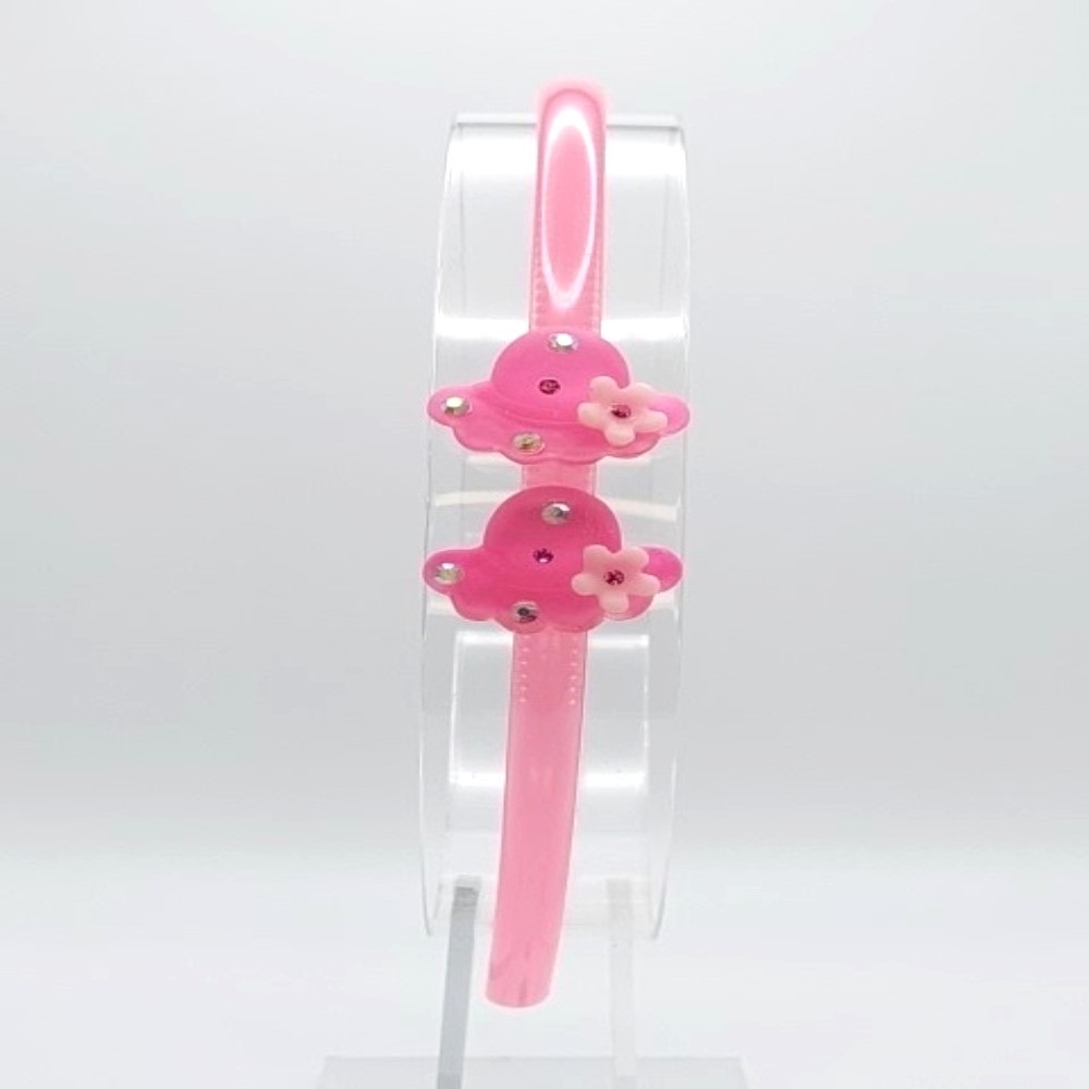 Diadema Acrilica Mini Sombrero Hot Pink