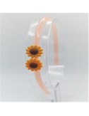 Diadema Acrilica con Diseño Floral Girasol