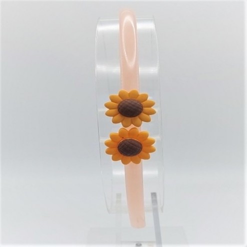 Diadema Acrilica con Diseño Floral Girasol