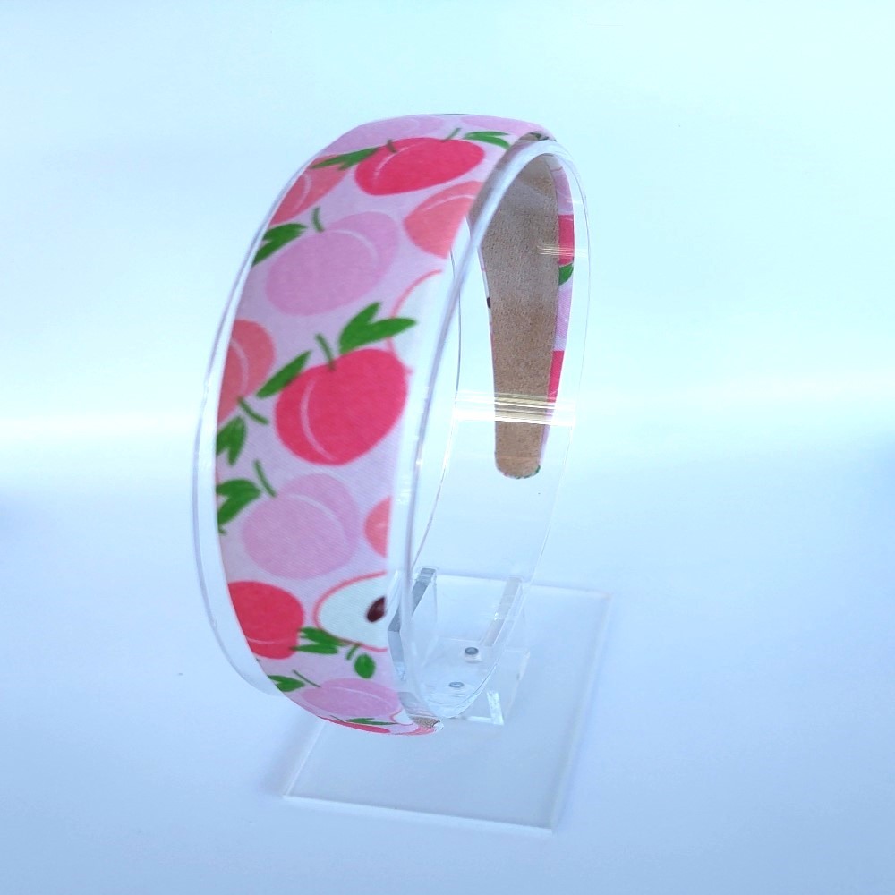 Diadema con Estampado Rosado con Manzanas