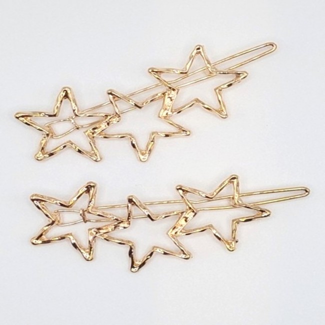 Set de 2 Pinzas Estrellas Doradas